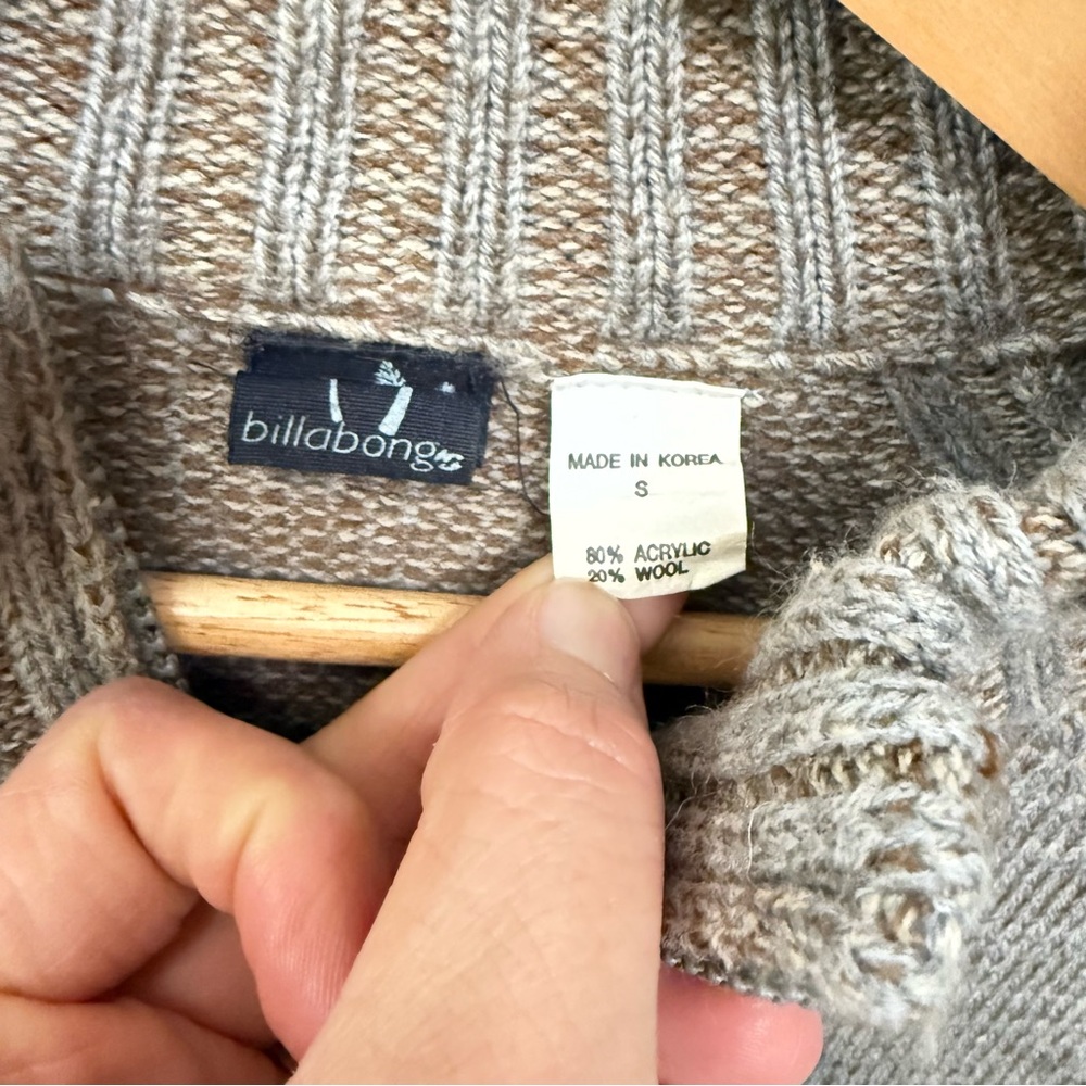 Billabong Taupe Zip-Up Mock Turtleneck Sweater - Picture 3 of 10